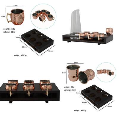 2oz小酒杯套装酒吧60ml迷你锤点鼓形杯架子套件烈酒杯骡子杯外贸