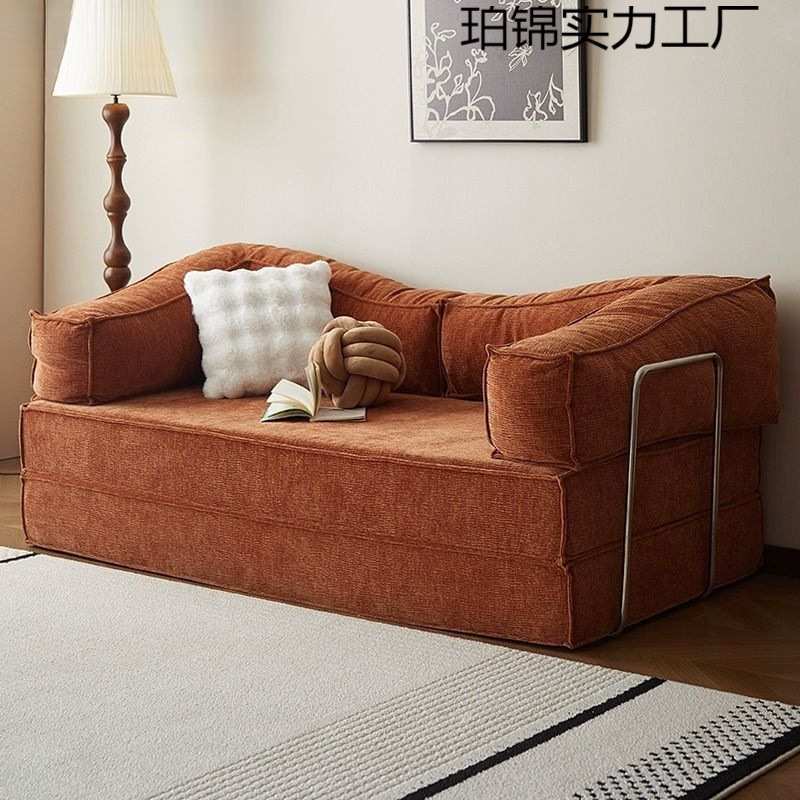 布艺沙发客厅小户型美式双三人折叠沙发床新款家用卧室轻奢家具用