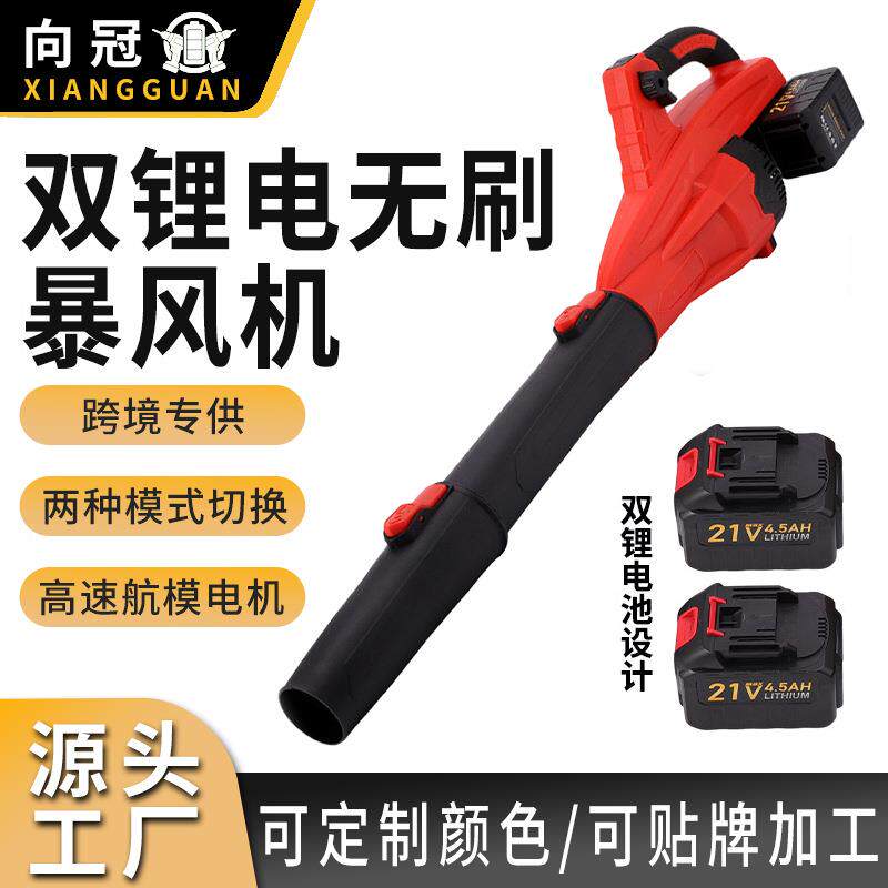 亚马逊双电池锂电暴风机便携大功率手提鼓风机工业吹尘吹叶吹风机