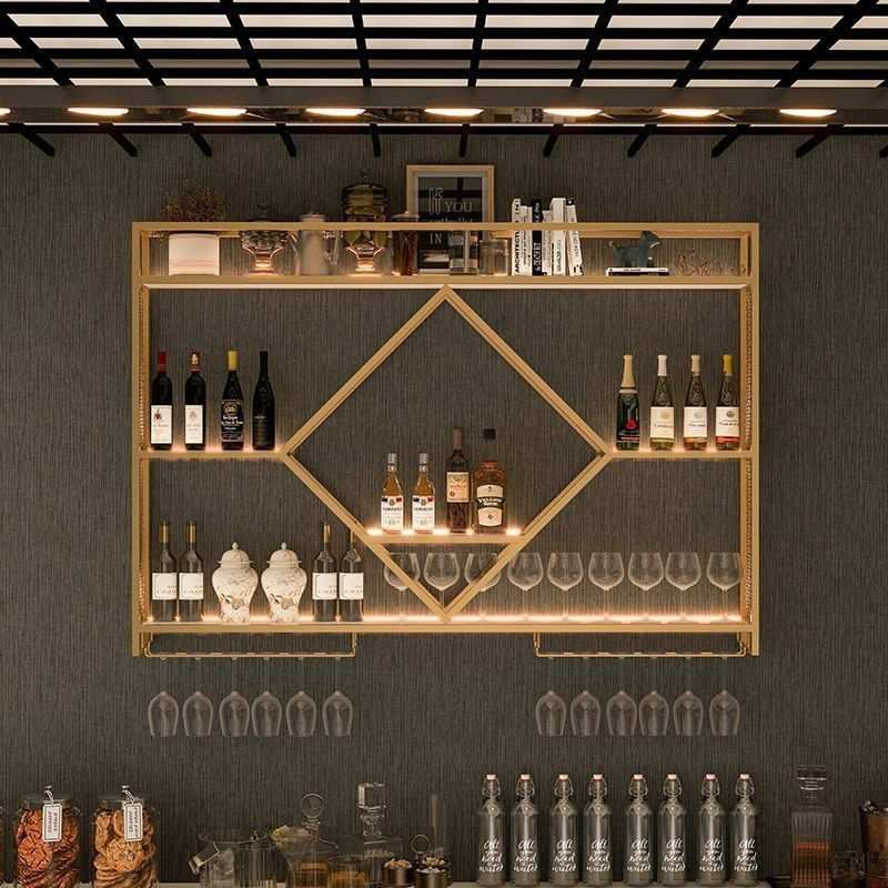 吧台酒架铁艺壁挂式墙上酒柜置物架红酒展示架客厅酒吧餐厅挂墙