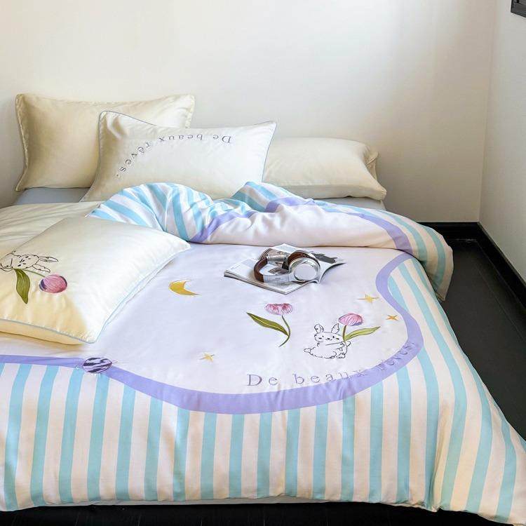 清新刺绣80支兰精双面天丝四件套夏季裸睡冰丝被套套件床上用品,玩具/童车/益智/积木/模型,毛绒/玩偶/公仔/布艺类玩具,淘宝优惠券,粉丝福利购,淘宝优惠卷