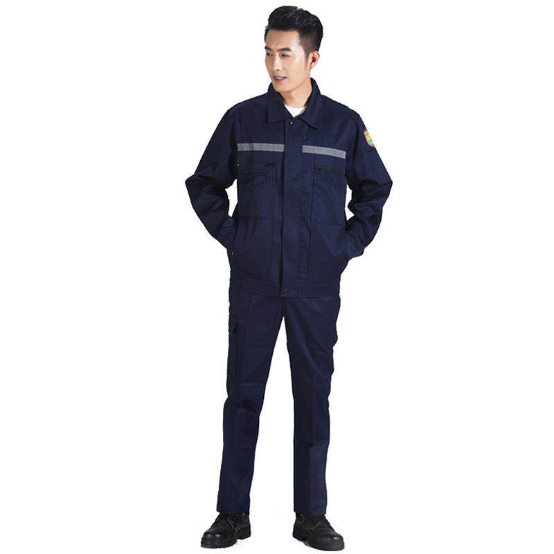 永明全棉阻燃服电焊工作服防火星纯棉阻燃工程服前后反光条