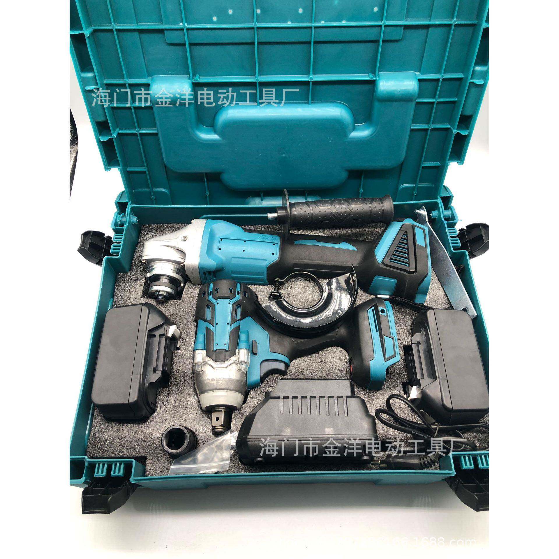 锂电工具两件套组合工具无刷角磨机充电扳手2件套组合