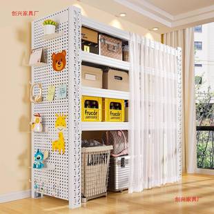 带防尘帘货架置物架多层家用行李箱落地客厅收纳架阳台储物铁架子