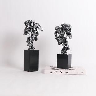 现代新中式太湖石摆件样版房间酒店售楼处展厅茶台茶桌软装饰品