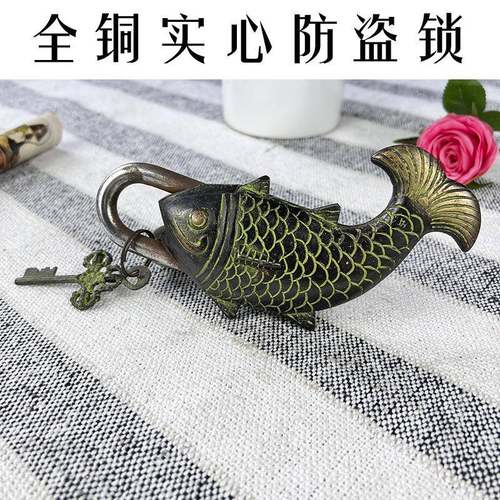 印度创意仿古小锁头防盗锁做旧箱挂锁复古铜挂锁老式古代钥匙锁