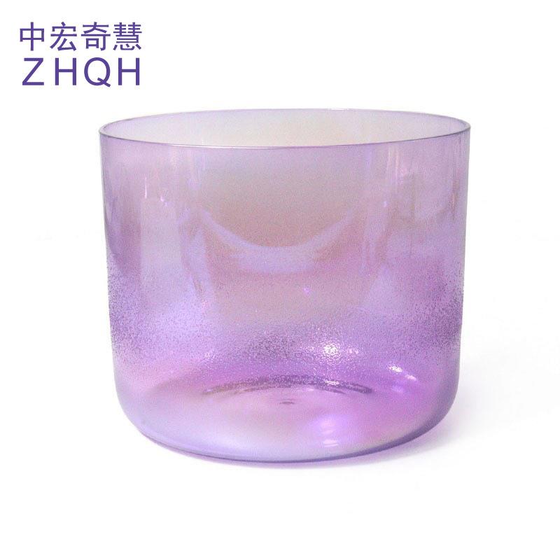 紫色流沙水晶歌唱碗打击乐器瑜伽减压愈合歌唱碗音乐钵