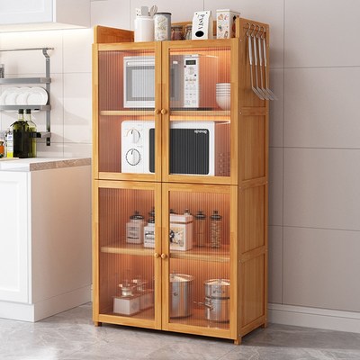 厨房柜子储物柜靠墙一体餐边柜实木橱柜置物柜客厅收纳柜家用碗柜