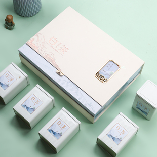 安吉白茶包装盒空礼盒半斤正安靖安天目湖白茶茶叶礼盒装空盒定制