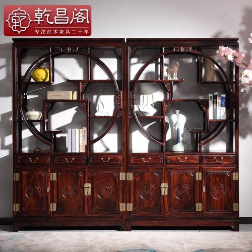 印尼黑酸枝博古架古董架玄关柜中式红木实木家具断隔多宝阁展示