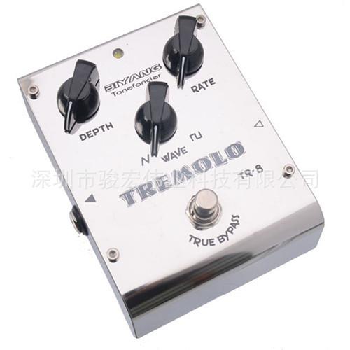 Biyang比洋TR-8Tremolo电吉他贝斯双波形超级摇摆颤音单块效果器