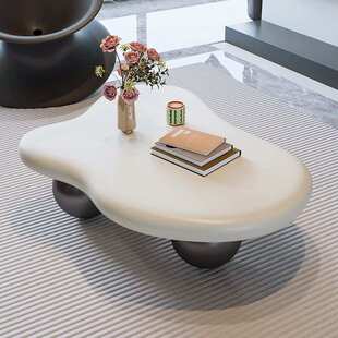圆墩墩奶油风不规则茶几网红桌小户型客厅年轻人茶几小户型人造板