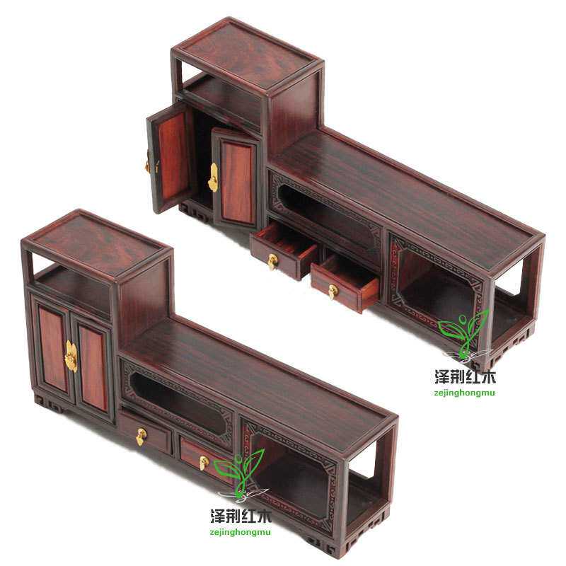 红酸枝质复古仿明清家具微缩模型 电视柜微型家具工艺品摆件厂家