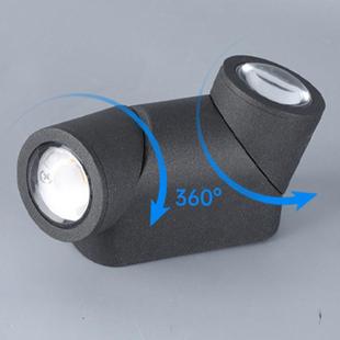 新款LED人体感应户外壁灯透镜款上下发光室外阳台别墅公园工程灯