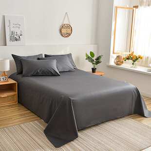 全棉纯色13372四件套 40支简约民俗风酒店布草纯棉套件床笠