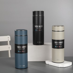 悦也纯色高真空304不锈钢保温便携男士 商务定制礼品刻字茶水杯