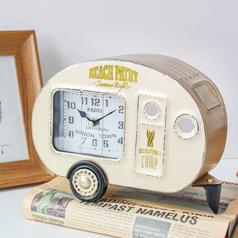 MJK汽车座钟客厅台钟表桌面时尚静音时钟简约现代