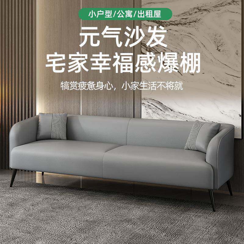 整装科技布皮艺沙发小户型北欧双人二三人位客厅出租房服装店网红