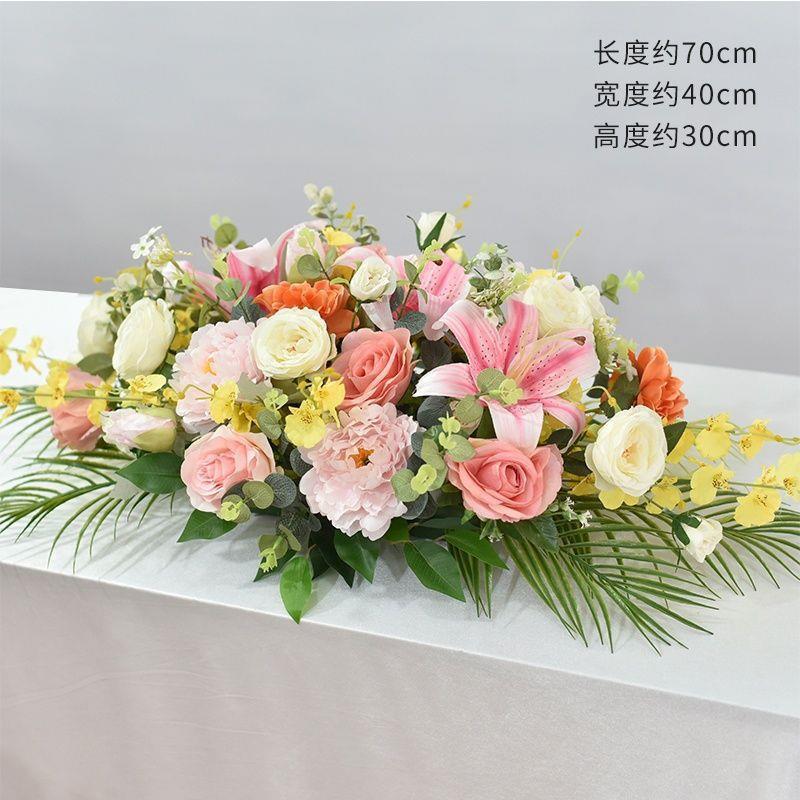 餐桌花花会议桌花商务活动桌摆花仿真签到台花装饰长台电视柜茶几