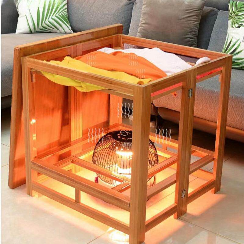 楠竹家用烤火桌子全套实木整套折叠客厅多功能暖脚取暖器取暖桌子