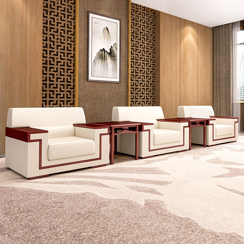 舒特迪办公沙发办公室会客真皮轻奢商务西皮贵宾接待布艺单人位