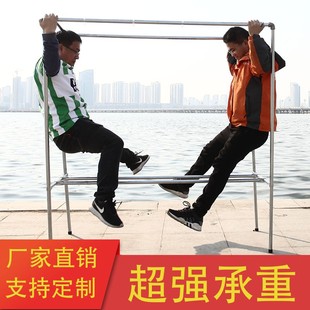 镀锌钢管晾衣架简易落地户外室外双杆水管晒被家用阳台挂衣晾衣架