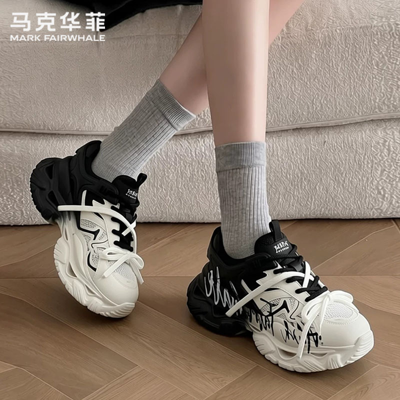 马克华菲涂鸦赤壁老爹鞋女情侣款