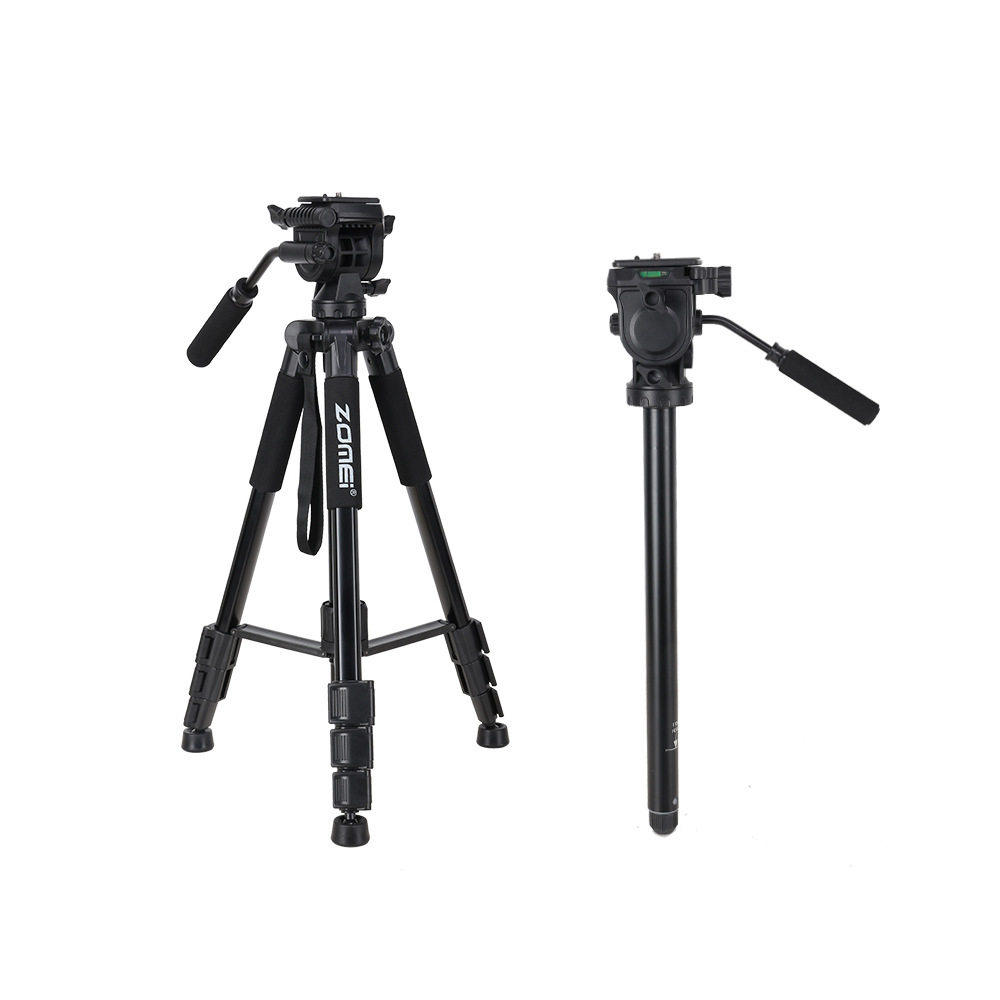 zomei液压阻尼云台天文望远镜三脚架直播支架独脚架钓鱼激光灯架