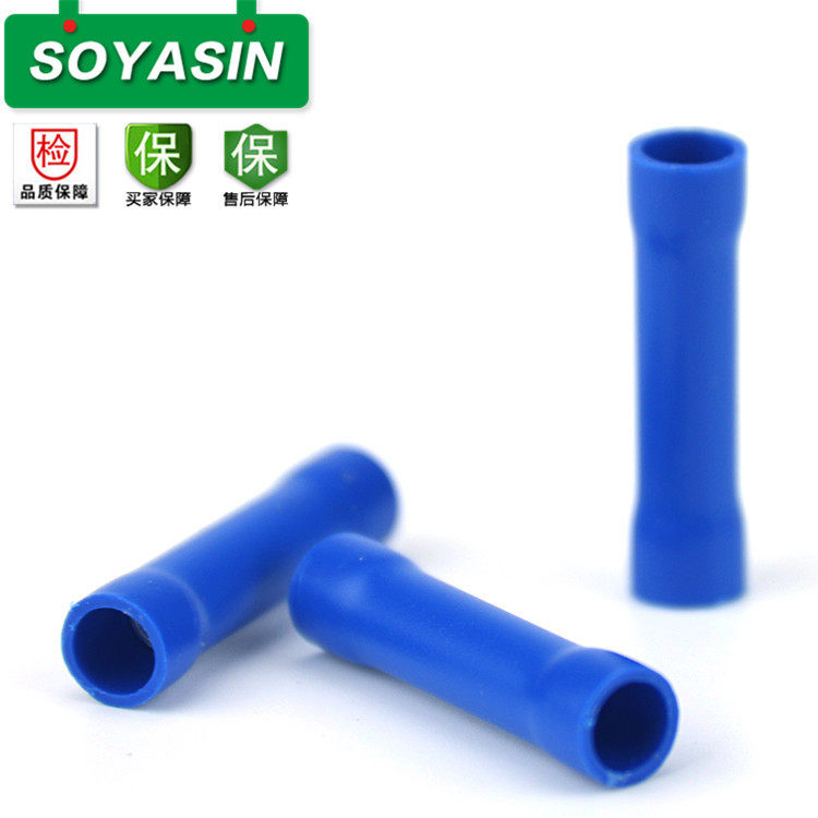 供应BV2双线管形中间接线冷压端头管型预绝缘端子蓝色