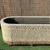 缸石雕庭院石鱼缸观老物件养景鱼水园缸仿古水槽林景观0558荷花大