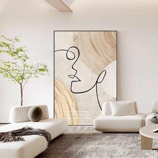 奶油风卧室客厅画饰抽众象人GFH-2094物法式小挂装画大幅民宿落地