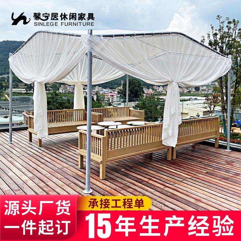 馨宁居户外凉亭网红遮阳伞民宿院子阳台带帘天鹅蓬防蚊防雨遮阳棚