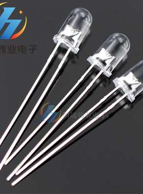 F5白发白色自动闪烁5MM白发白单闪 圆头一闪一闪灯 高亮发光管