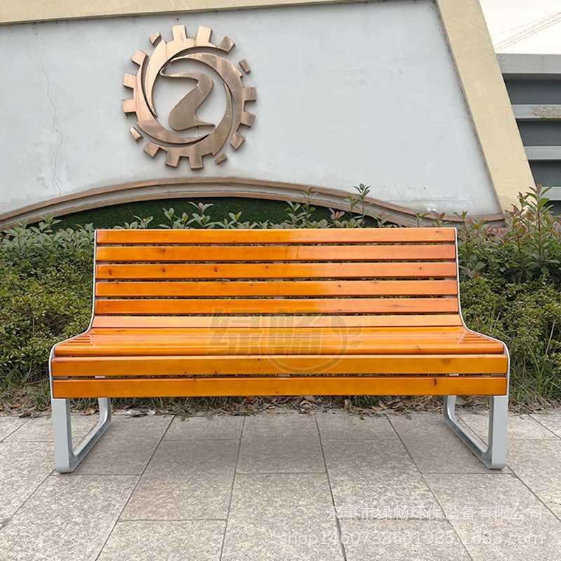 公园椅户外长椅防腐木条室外铸铝公园椅子靠背庭院双人户外长条凳