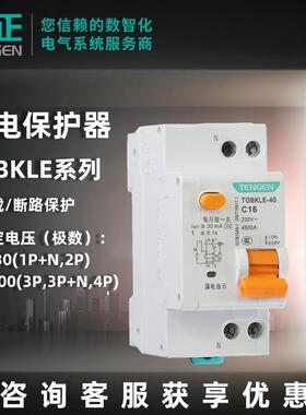 天正电气漏电保护器小型断路器TGBKLE-40系列C型1P+N漏保