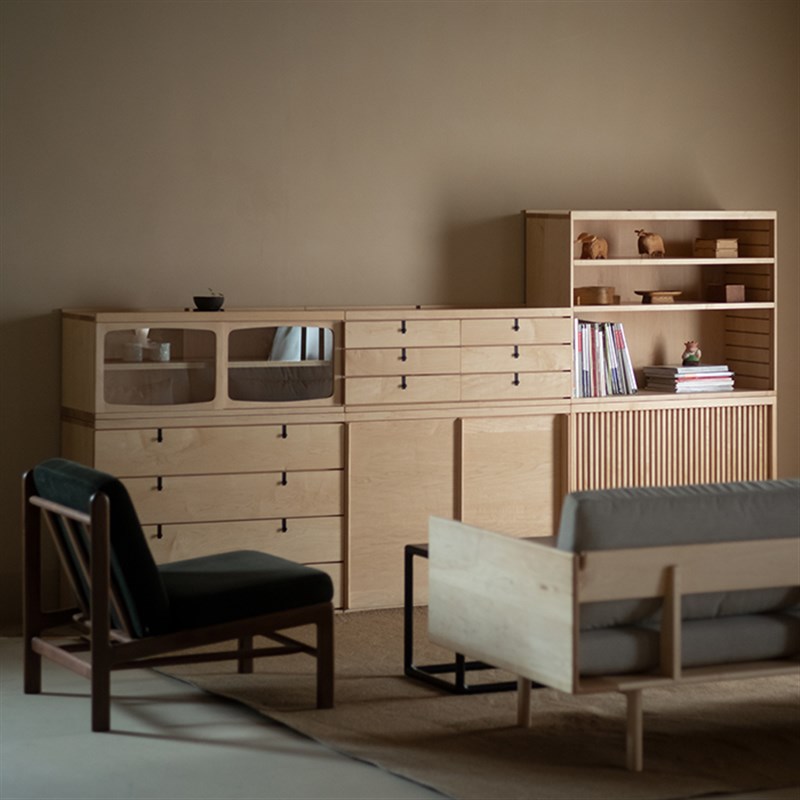 扶光组合柜 枫木收纳柜书柜飘窗玄关置物柜现代白色简约 素元家具