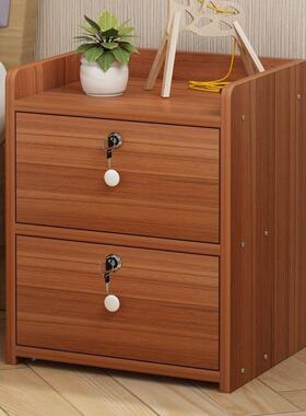 床头柜简约带储物柜卧室ONB床边柜锁屉出租房用收柜纳抽移动矮子