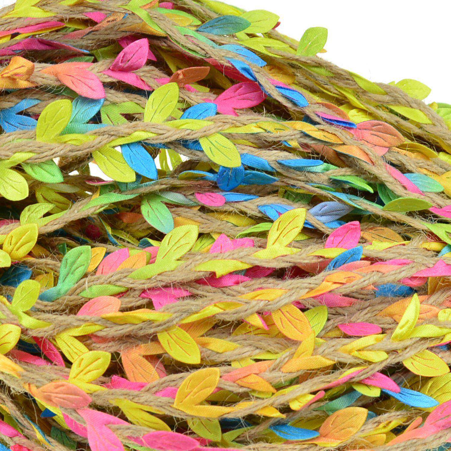 森系麻Y绳DI仿真绳藤条树叶幼儿园MHS手绑工花带新款麻包装绳子