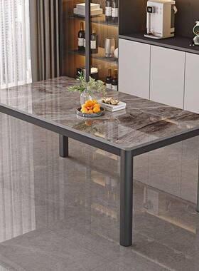 岩板餐桌餐桌椅组型合轻奢代简长约家用方现形VUD小户吃饭饭桌桌