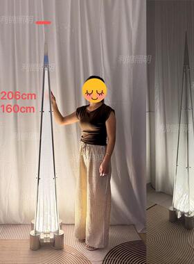 高级感极简创意别金墅字塔简约客厅沙59296发旁光影艺术件地装落