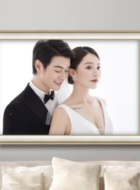 45O洗婚纱V照片做成影楼定F776T5H8制挂免墙相框沙发背费景墙全家