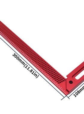 0木工划尺030MM铝合金直线角洞洞尺45865/9度木工拐尺靠山尺高度
