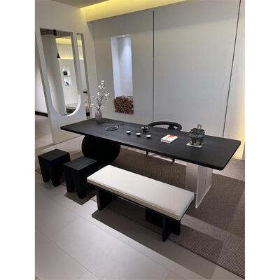 代简3米大现气实约木茶桌椅组合新中式白蜡公木设计款茶台办NNJ会