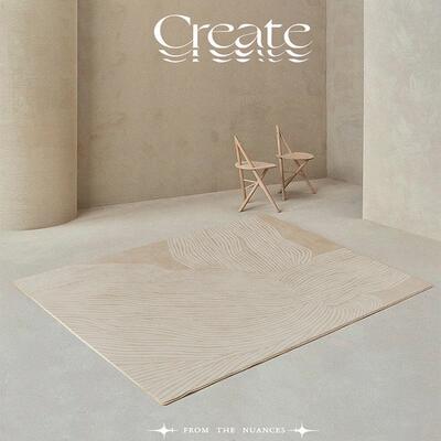 现代简约地毯客厅茶几毯卧室床边00114感毯网侘寂红ins风奢高级轻