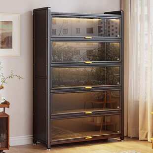 家用钢制书柜儿童防尘书柜客厅落地展示柜厨房收纳柜子铁艺置物架