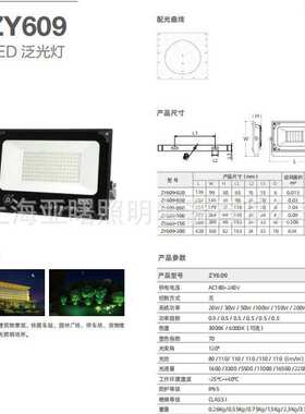 ZY609-LED50W灯具LED灯具亚明ZY609-30W贴片灯具投光灯泛光灯具