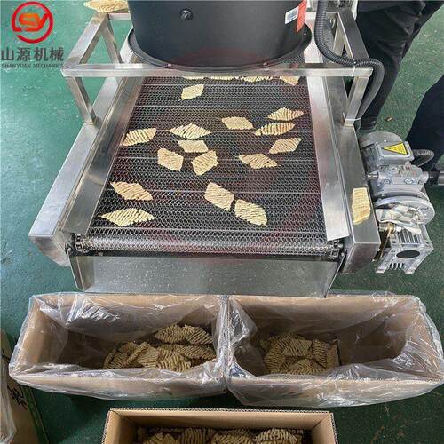 自动化豆腐串油炸机设备 豆干油炸机 连续式炸兰花干的油炸机器