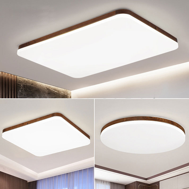 新中式简约吸顶灯护眼智能超薄黑胡桃木客厅书房餐厅阳台卧室灯具