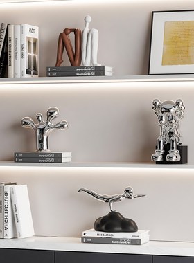 轻奢高档酒柜软装饰品套装现代简约客厅电视柜办公室书房书柜摆件