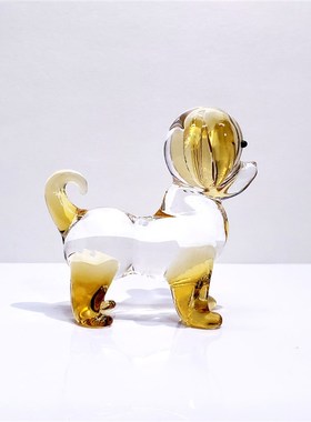 生肖小狗琉璃摆件创意礼品汽车饰品水晶玻璃定制十二生肖动物属相